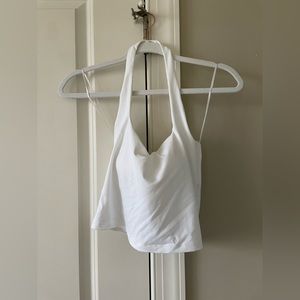 EUC Abercrombie and Fitch white halter neck crop top